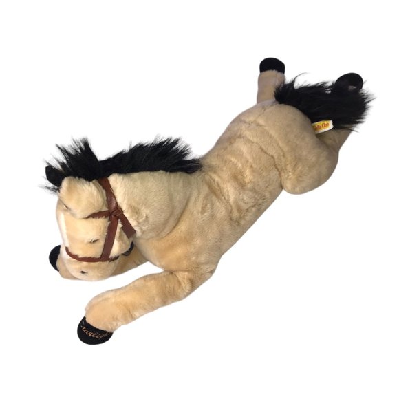 The Saddle Club Large Plush Horse Starlight Light Brown Black Tail, 28" Long - Picture 2 of 12